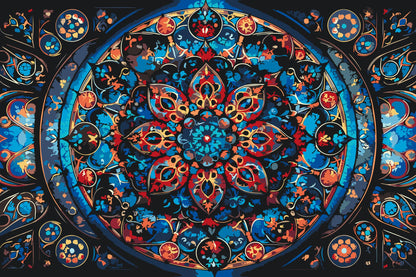 Paint by Numbers - Mandala med en blomst i midten
