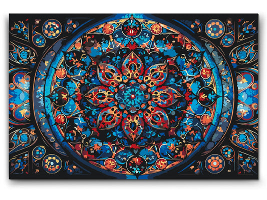 Paint by Numbers - Mandala med en blomst i midten