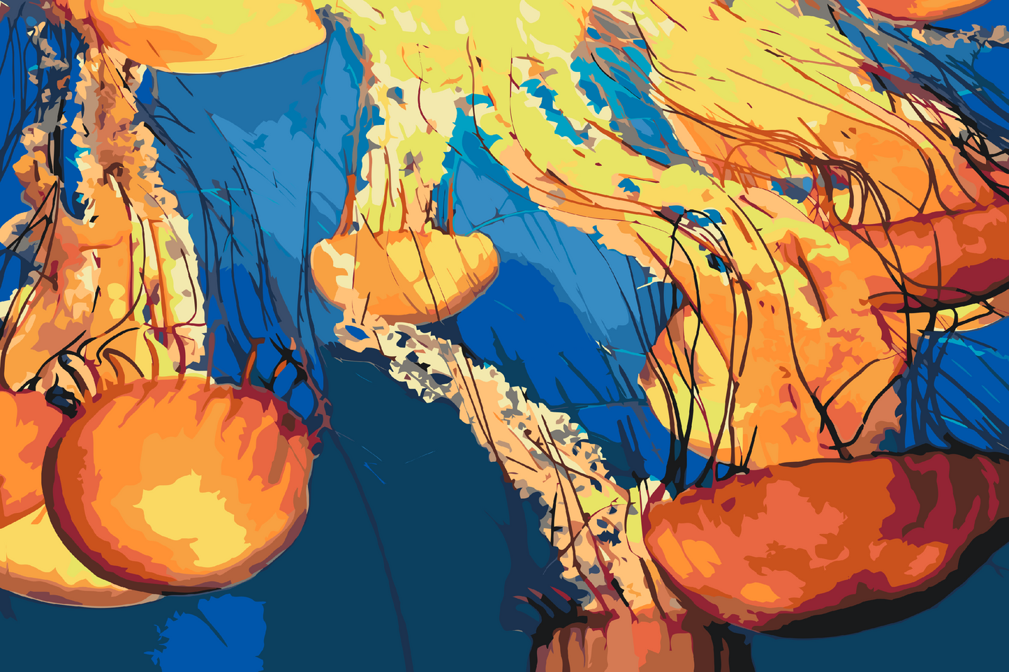 Paint by Numbers - Vandmænd i havet