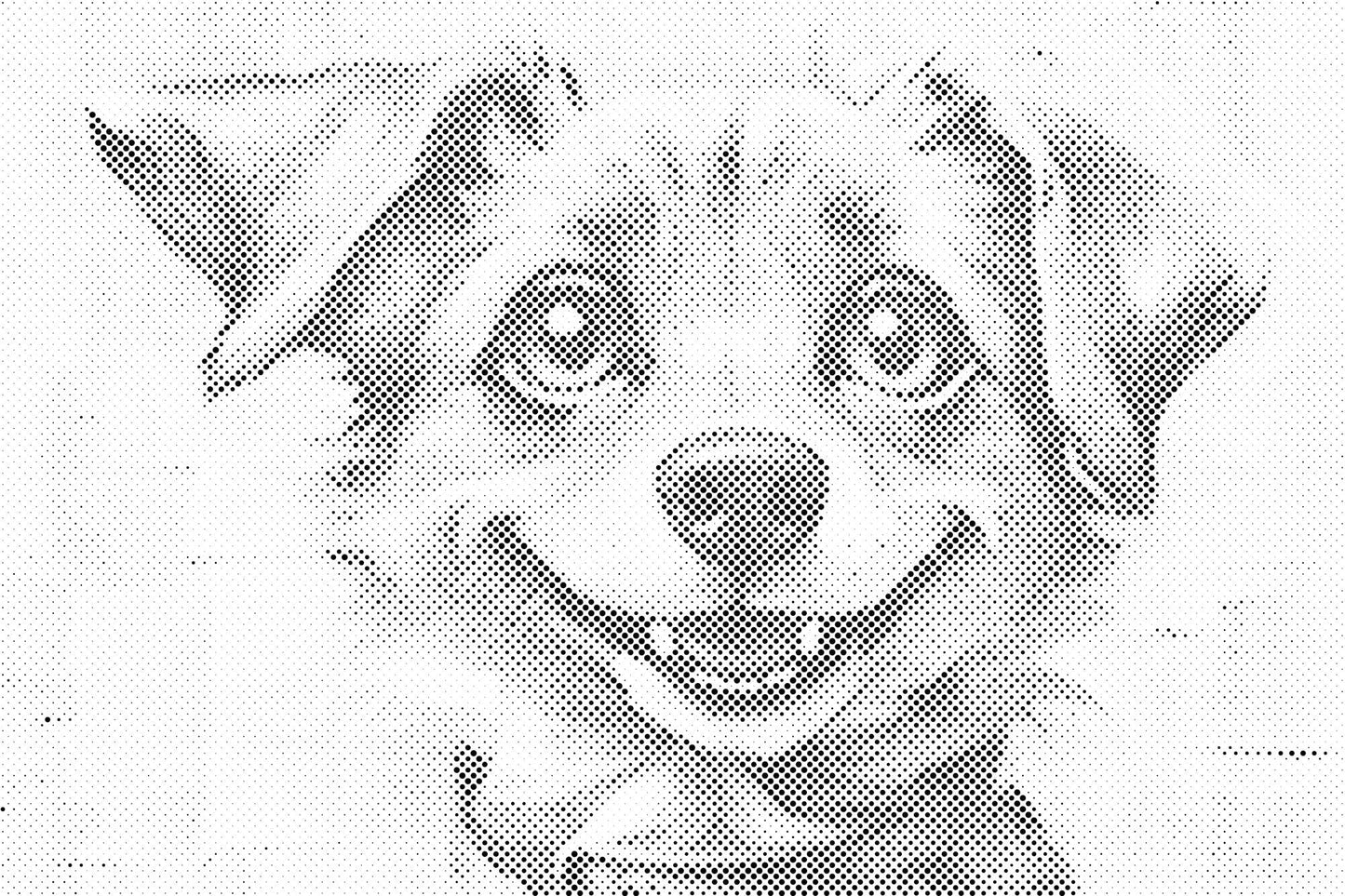 Mal-med-prikker -  Glade hund
