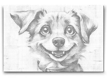 Mal-med-prikker -  Glade hund
