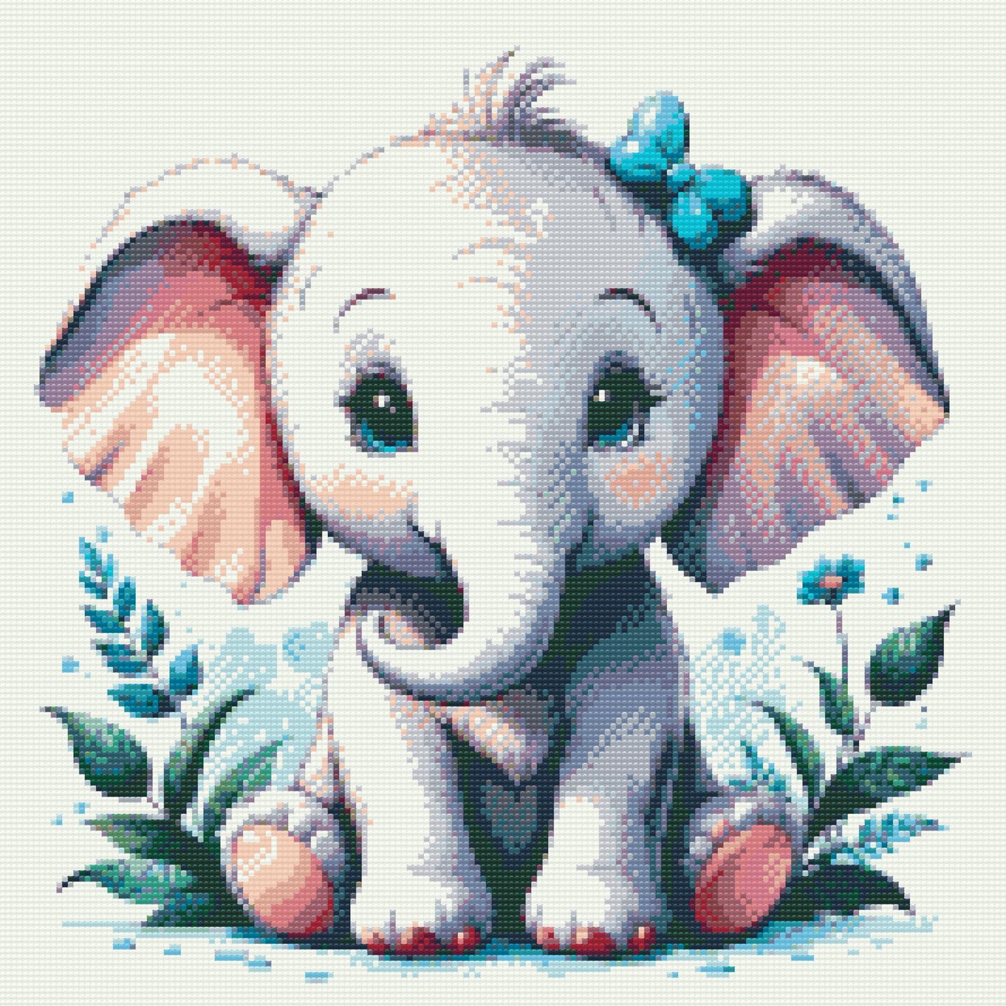 Diamond Painting - Sød elefant med røde kinder