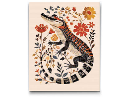 Diamond Painting - Nordisk folkekunst - Alligator