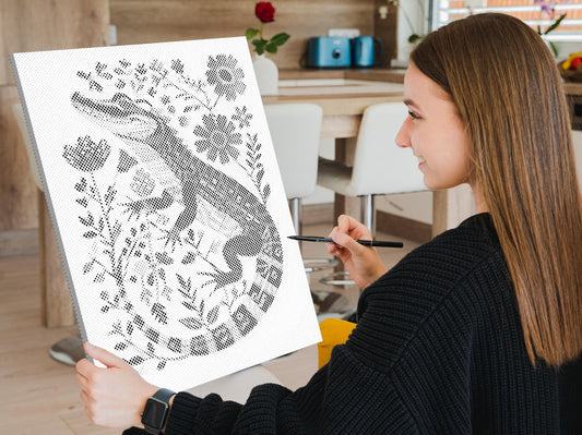 Mal-med-prikker -  Nordisk folkekunst - Alligator
