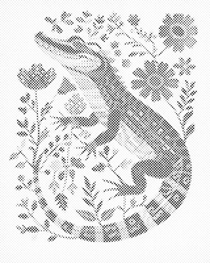 Mal-med-prikker -  Nordisk folkekunst - Alligator
