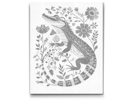 Mal-med-prikker -  Nordisk folkekunst - Alligator