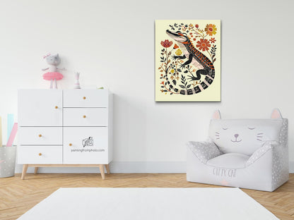 Paint by Numbers - Nordisk folkekunst - Alligator