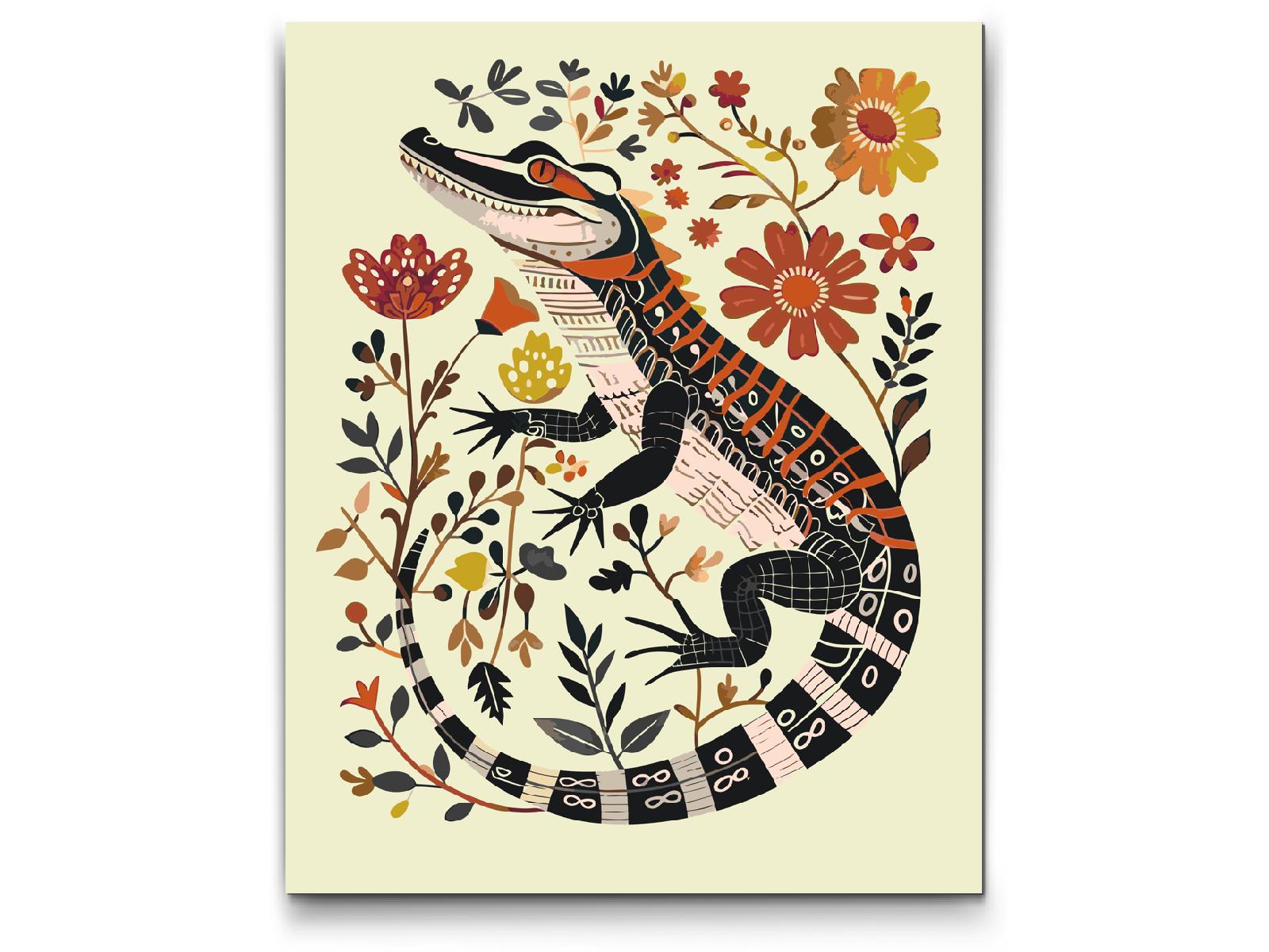 Paint by Numbers - Nordisk folkekunst - Alligator