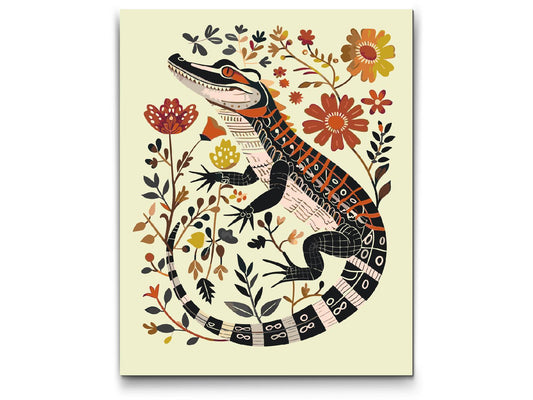 Paint by Numbers - Nordisk folkekunst - Alligator