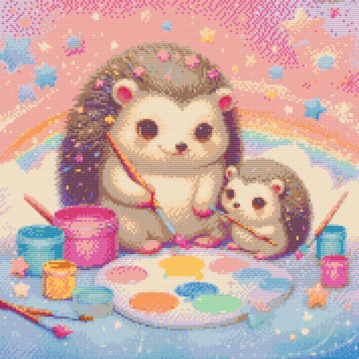 Diamond Painting - At male i skyerne – pindsvin