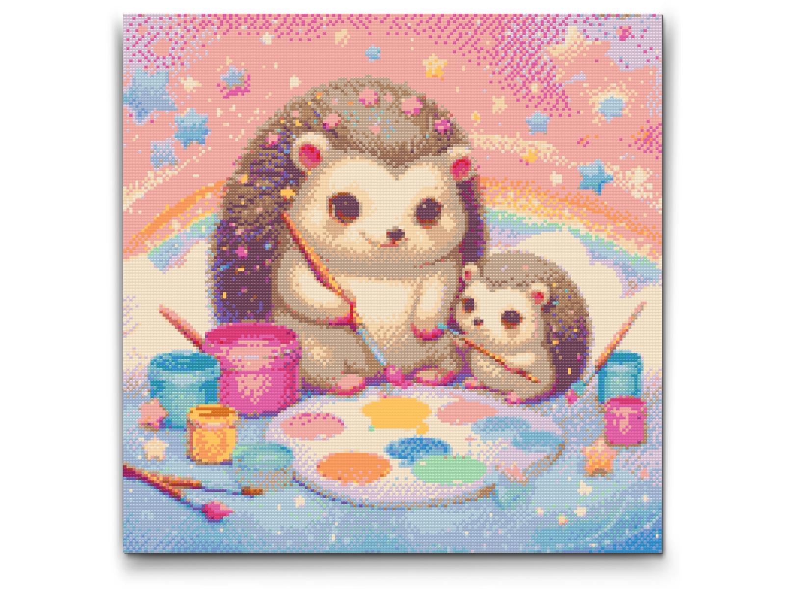 Diamond Painting - At male i skyerne – pindsvin