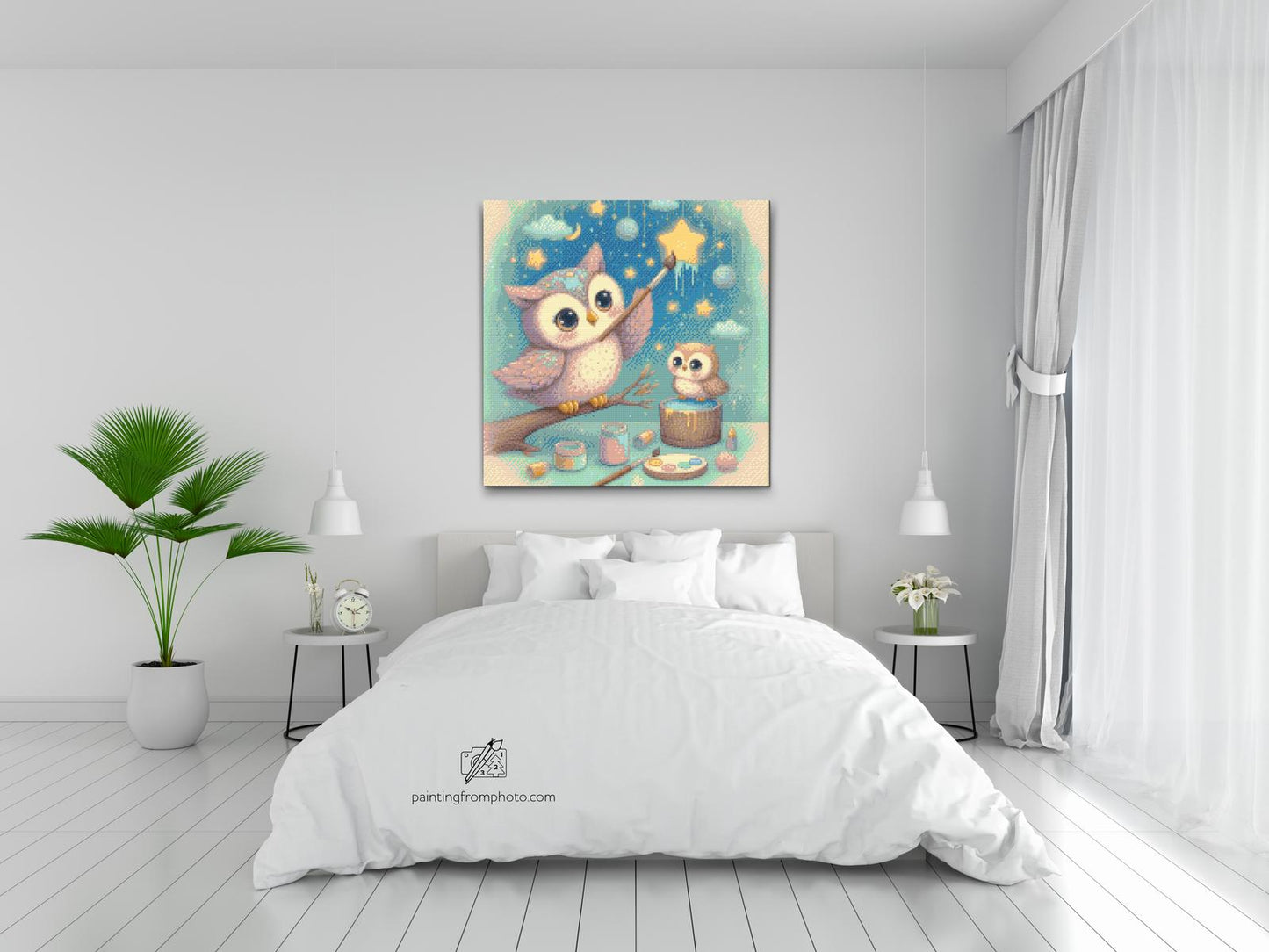 Diamond Painting - Maleri i skyerne – ugler