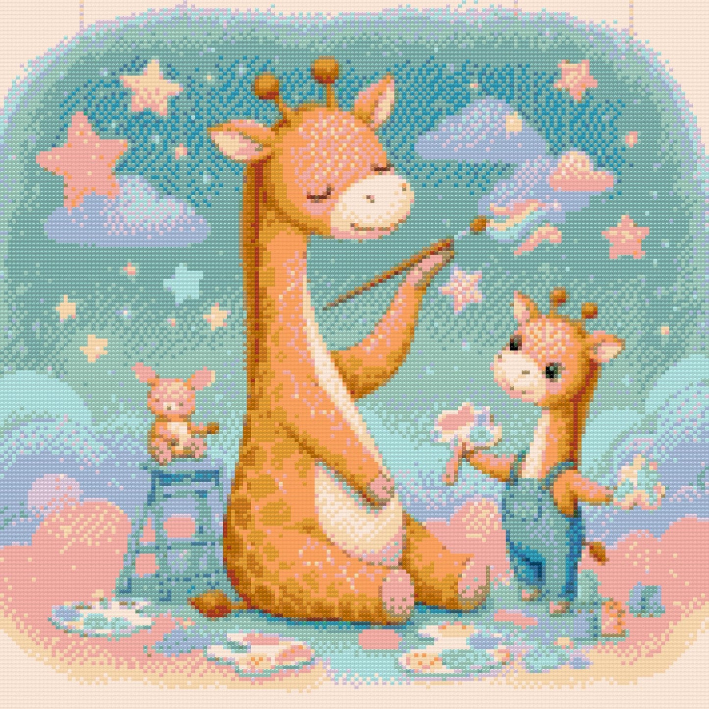 Diamond Painting - Maleri i skyerne – Giraffer