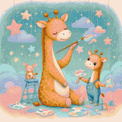 Diamond Painting - Maleri i skyerne – Giraffer