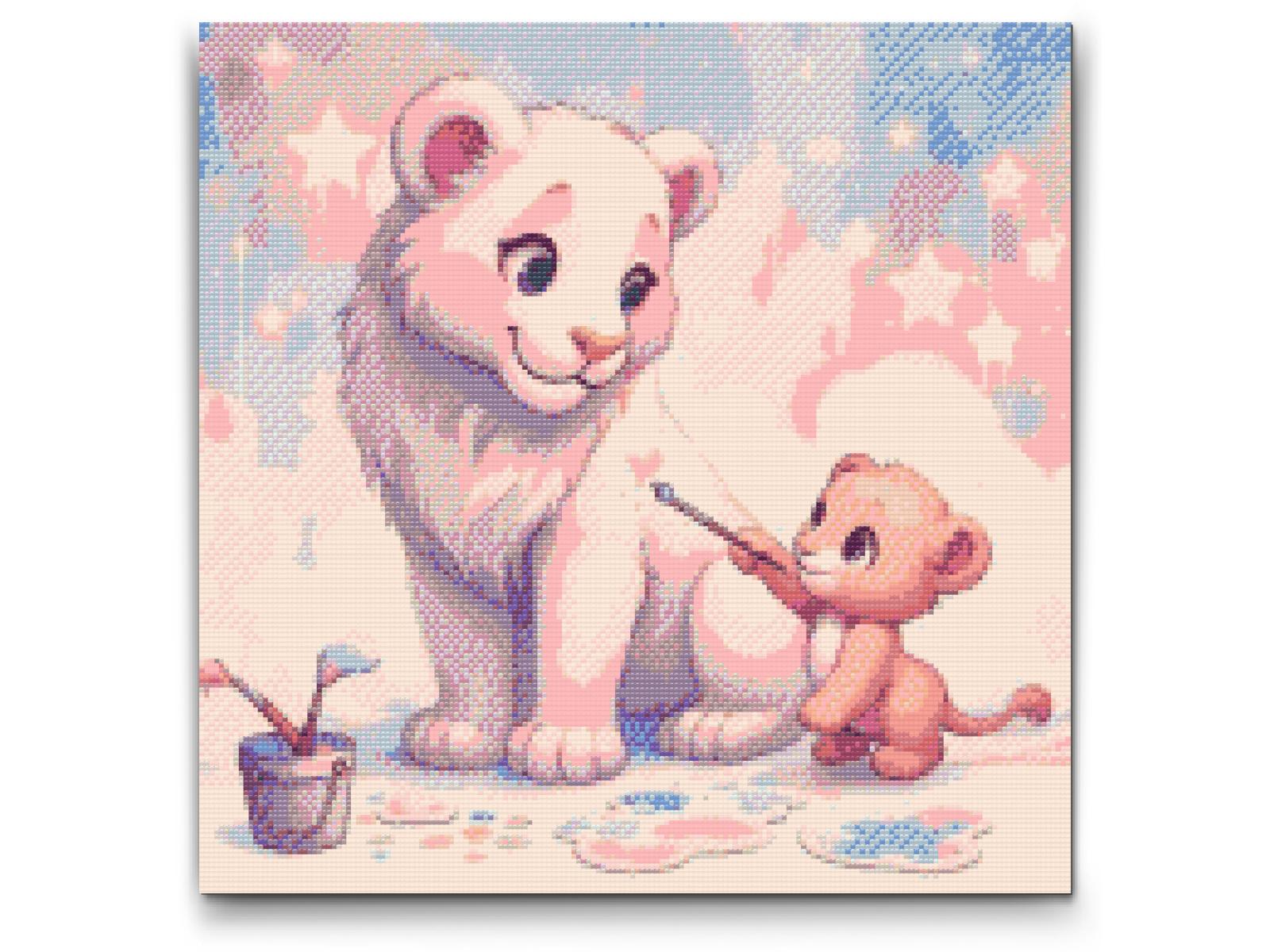Diamond Painting - Maleri i skyerne – løver