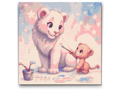 Diamond Painting - Maleri i skyerne – løver