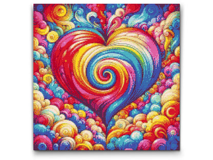 Diamond Painting - Regnbuehjerte
