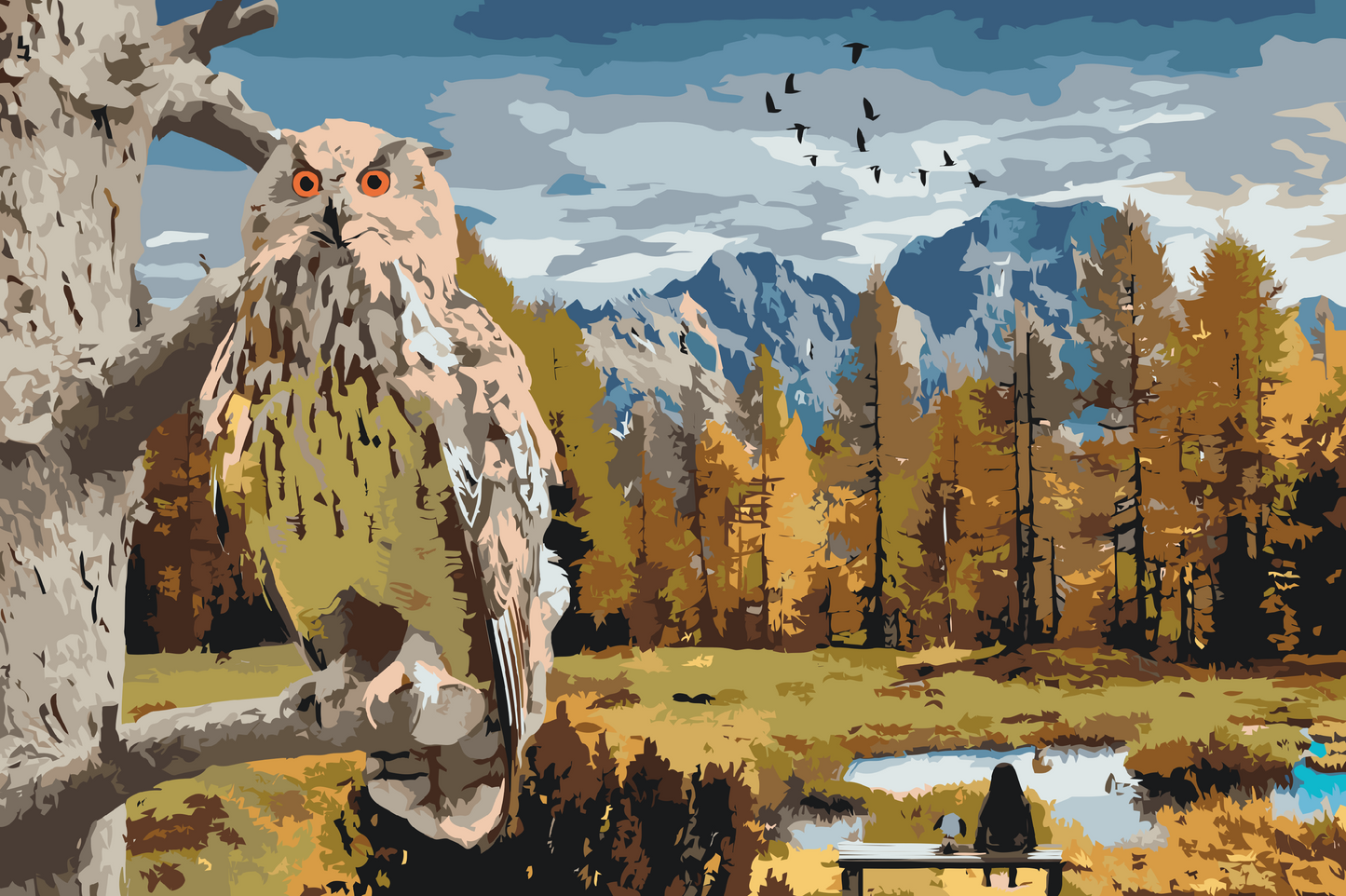 Paint by Numbers - Ugle i Skoven