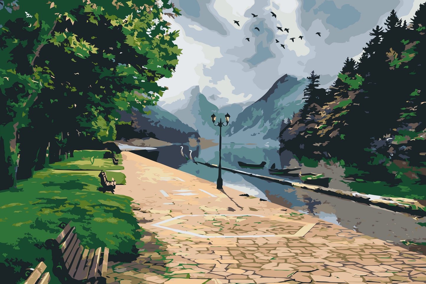 Paint by Numbers - Park ved floden
