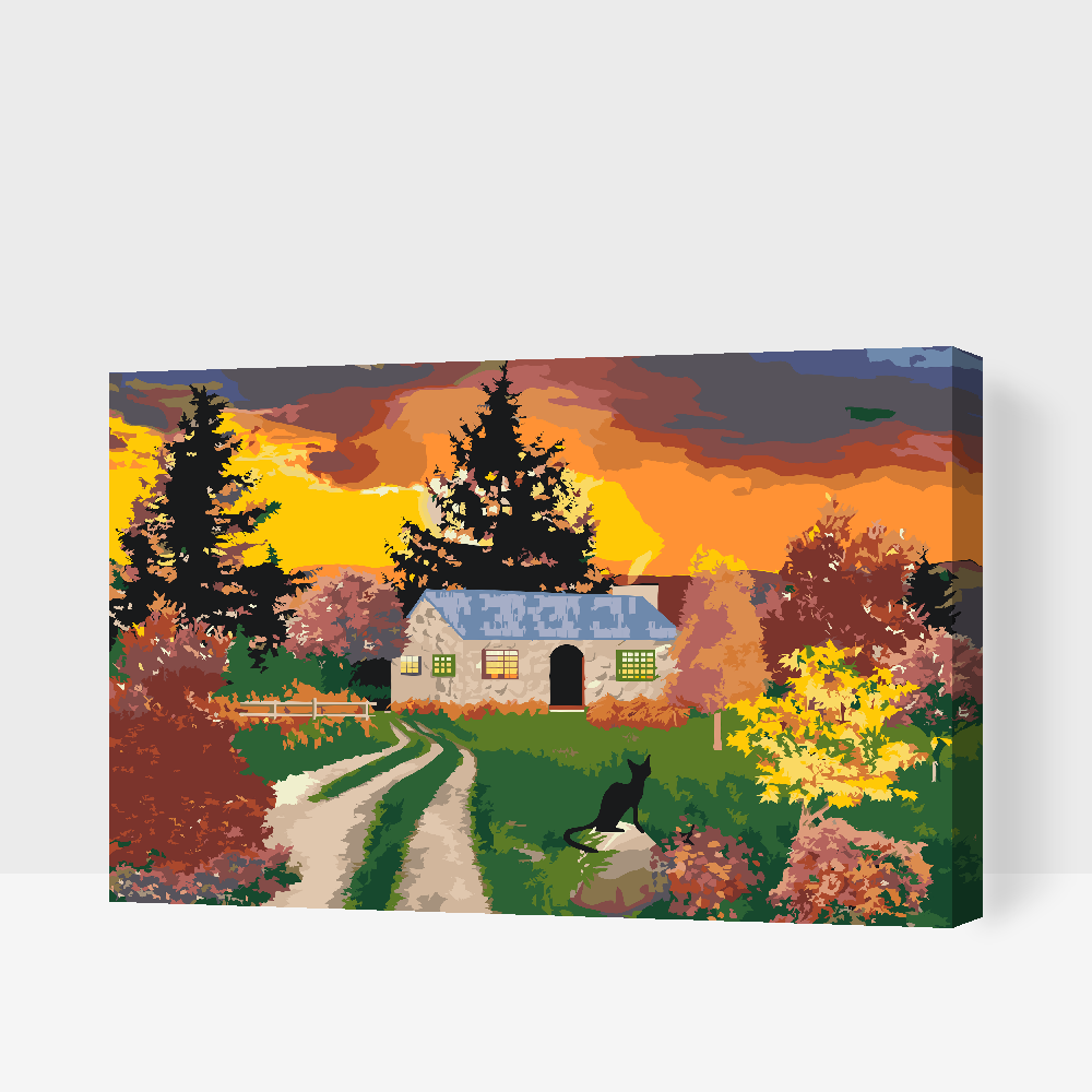 Paint by Numbers - Hus i naturen