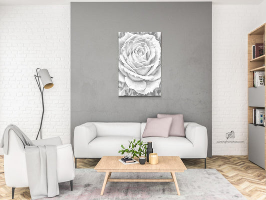 Mal-med-prikker -  Roseblomst