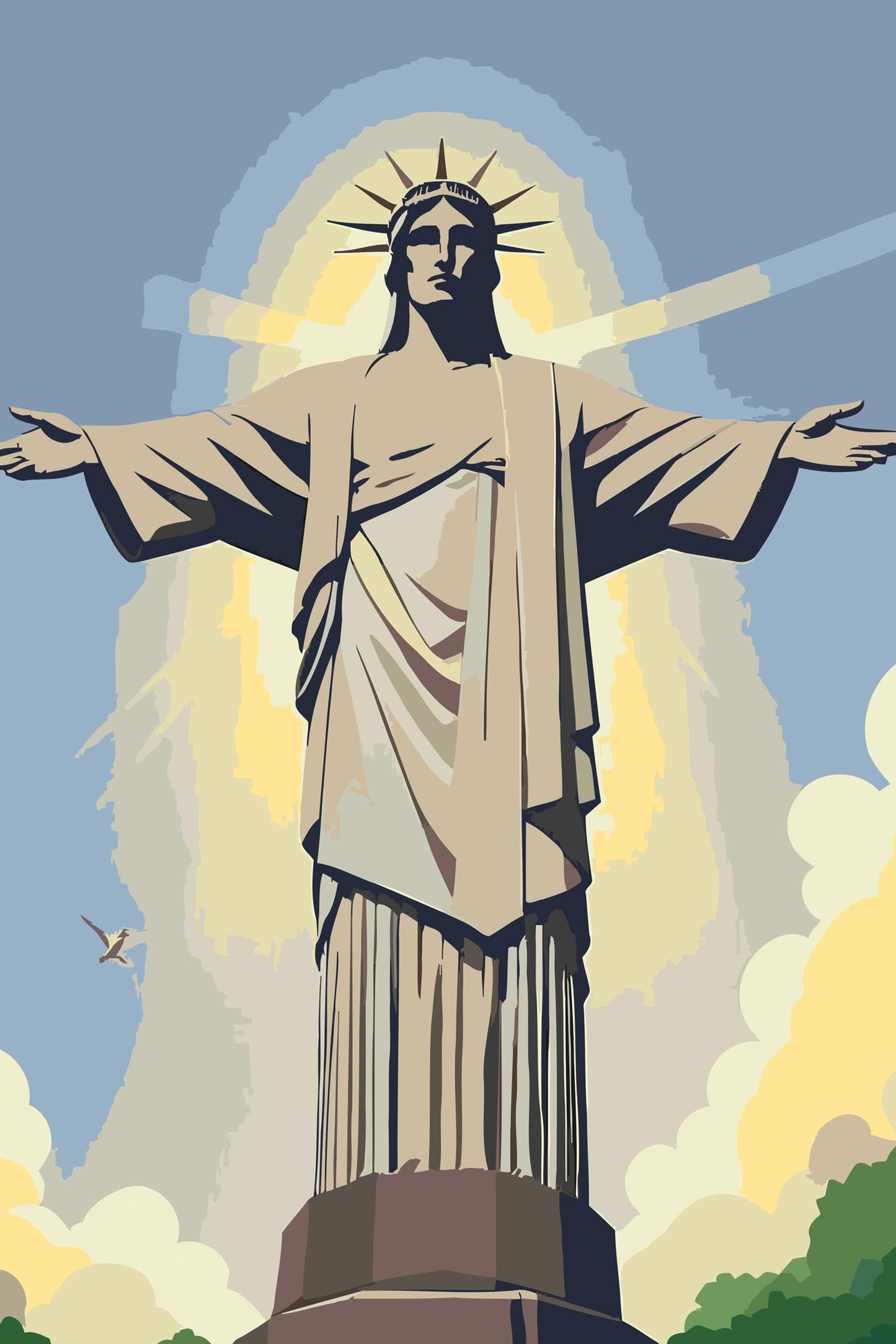 Paint by Numbers - Jesusstatue på tæt hold