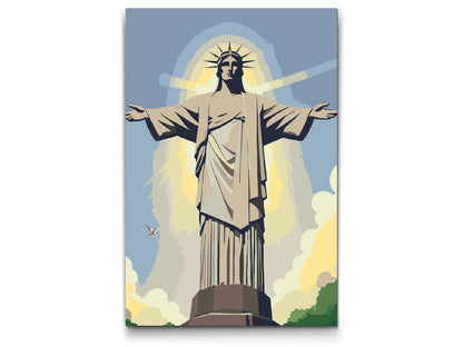 Paint by Numbers - Jesusstatue på tæt hold