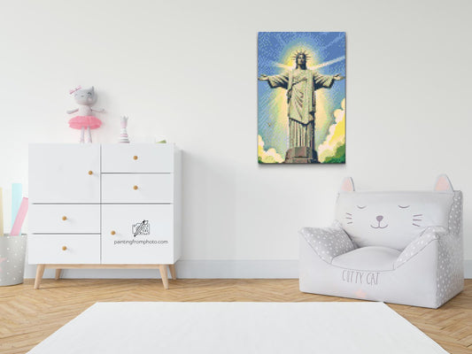 Diamond Painting - Jesusstatue på tæt hold