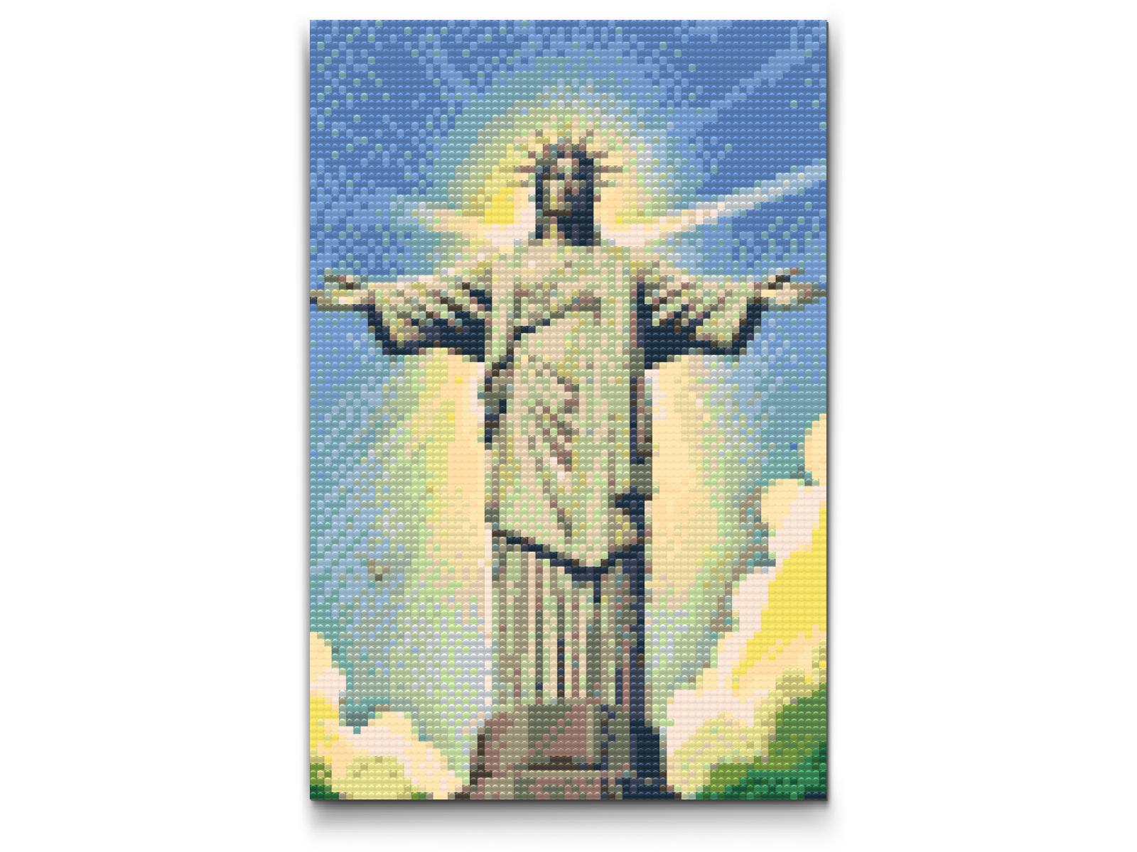 Diamond Painting - Jesusstatue på tæt hold