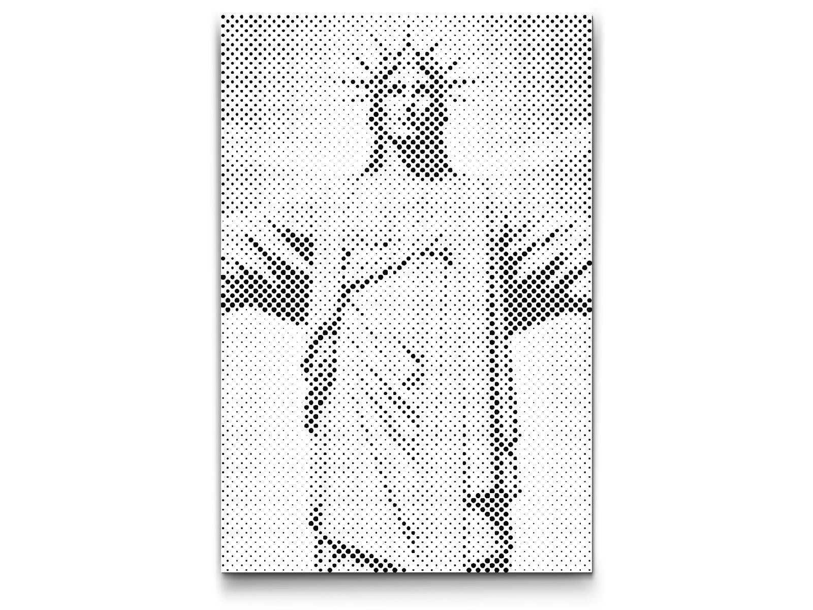 Mal-med-prikker -  Jesusstatue på tæt hold