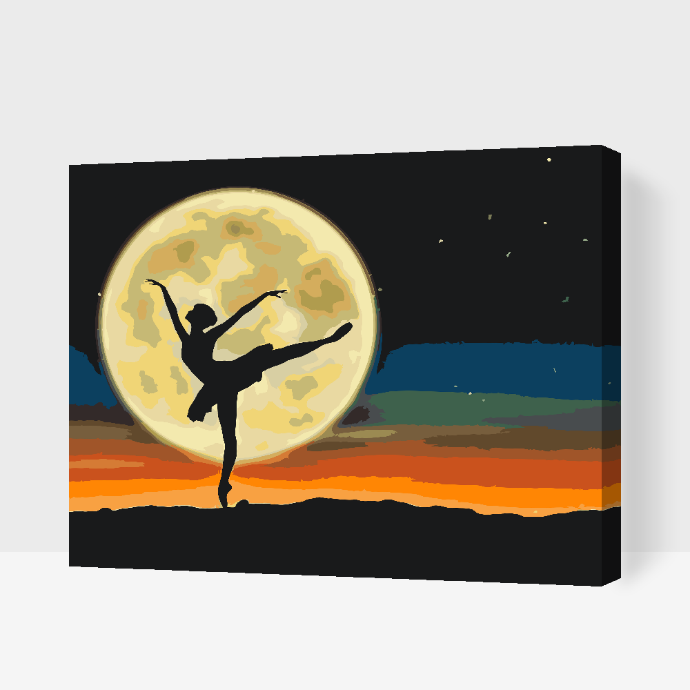 Paint by Numbers - Ballerina ved fuldmåne