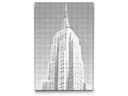 Mal-med-prikker -  Empire state-opbygning på tæt hold
