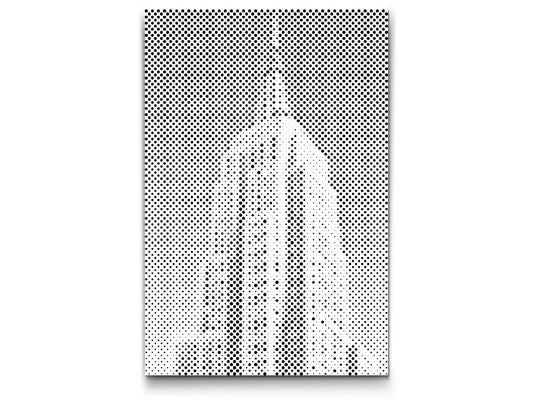 Mal-med-prikker -  Empire state-opbygning på tæt hold