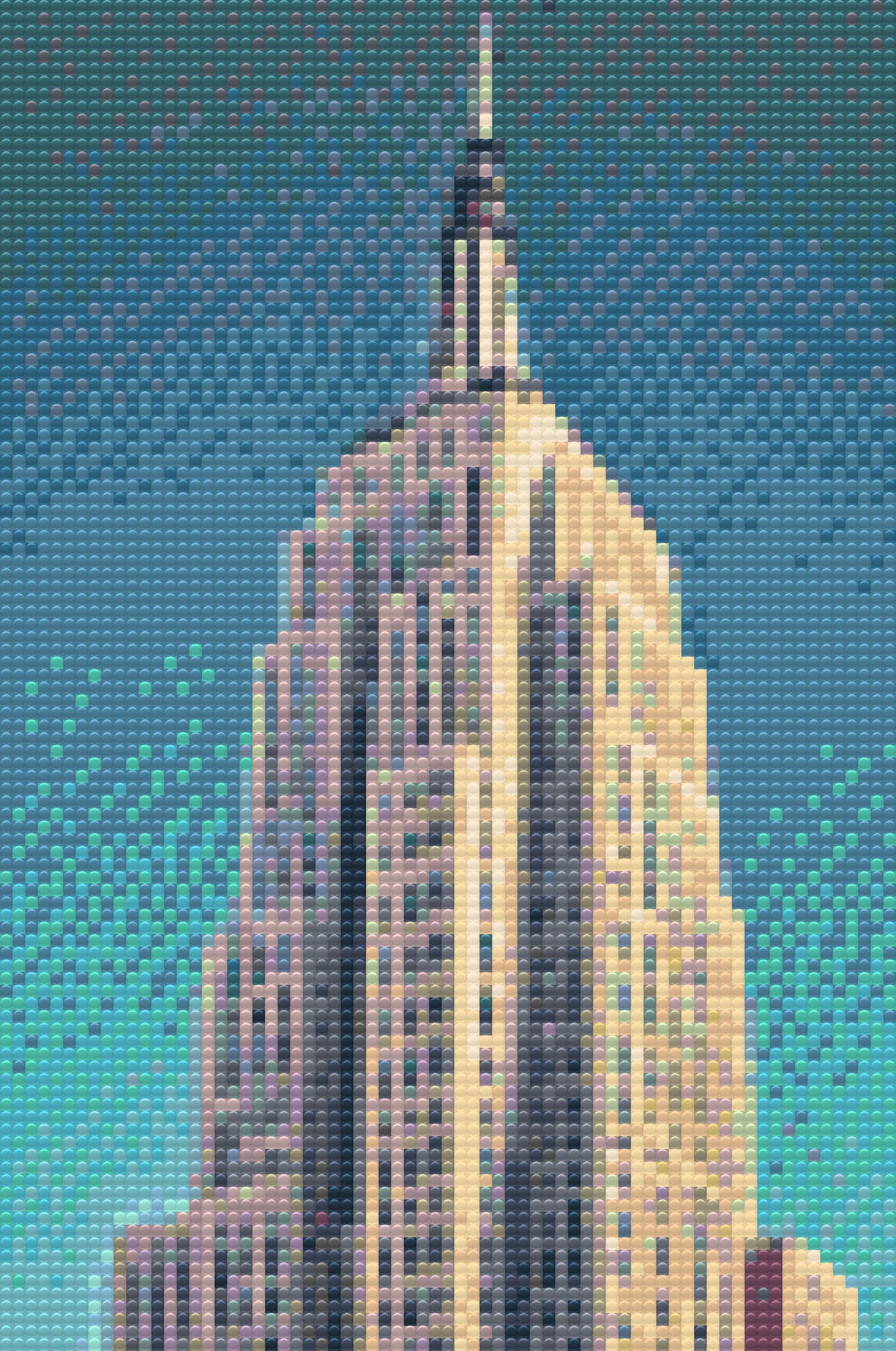Diamond Painting - Empire state-opbygning på tæt hold