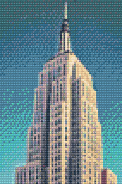 Diamond Painting - Empire state-opbygning på tæt hold