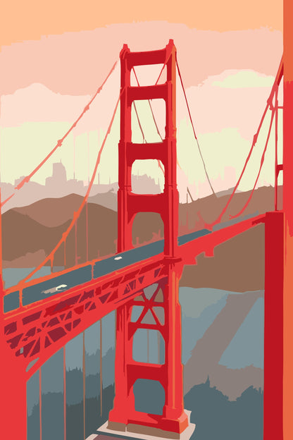 Paint by Numbers - Golden Gate Bridge tæt på