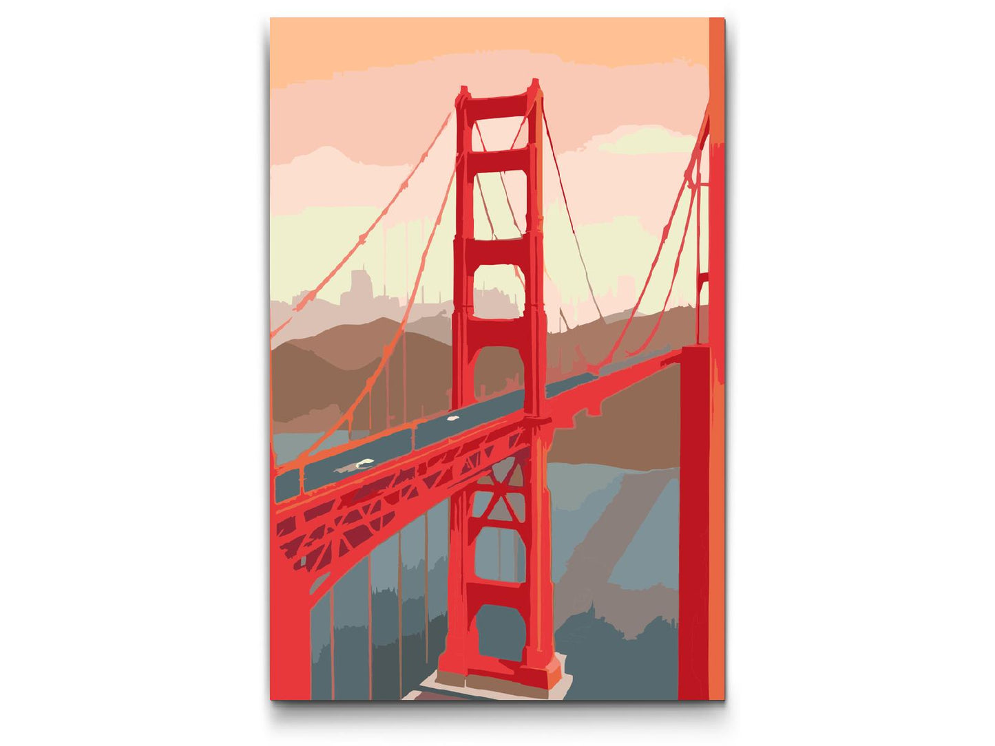 Paint by Numbers - Golden Gate Bridge tæt på
