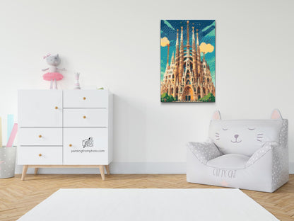 Diamond Painting - Sagrada Familia tæt på