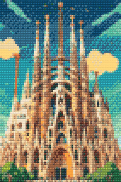 Diamond Painting - Sagrada Familia tæt på