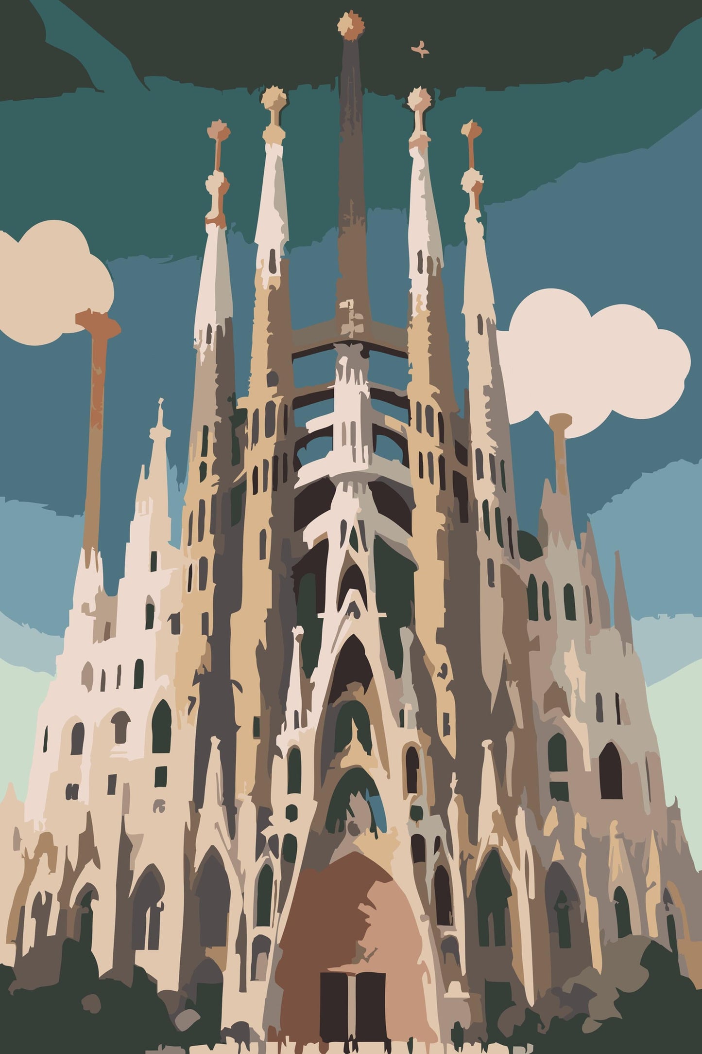Paint by Numbers - Sagrada Familia tæt på