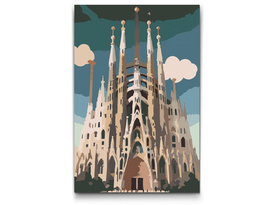 Paint by Numbers - Sagrada Familia tæt på