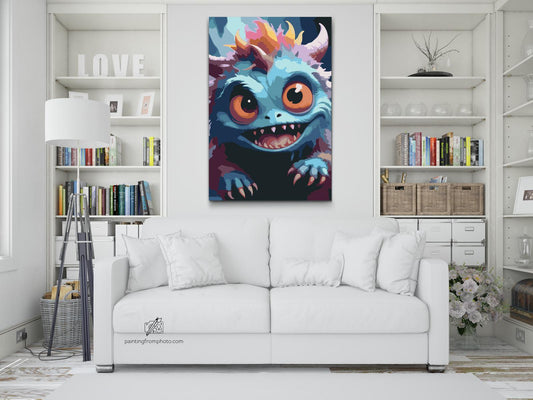 Paint by Numbers - Sødt monster fra en fantastisk skov