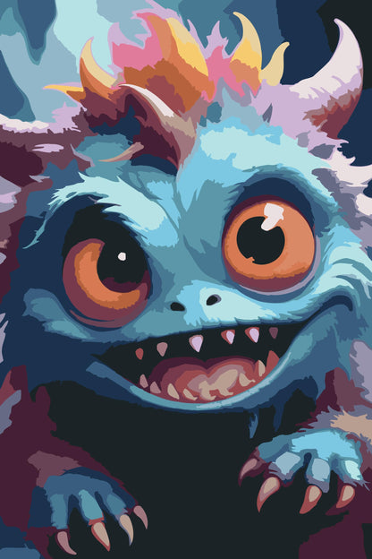 Paint by Numbers - Sødt monster fra en fantastisk skov