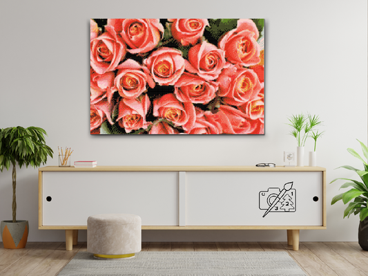 Diamond Painting - Bouguet af Roserne