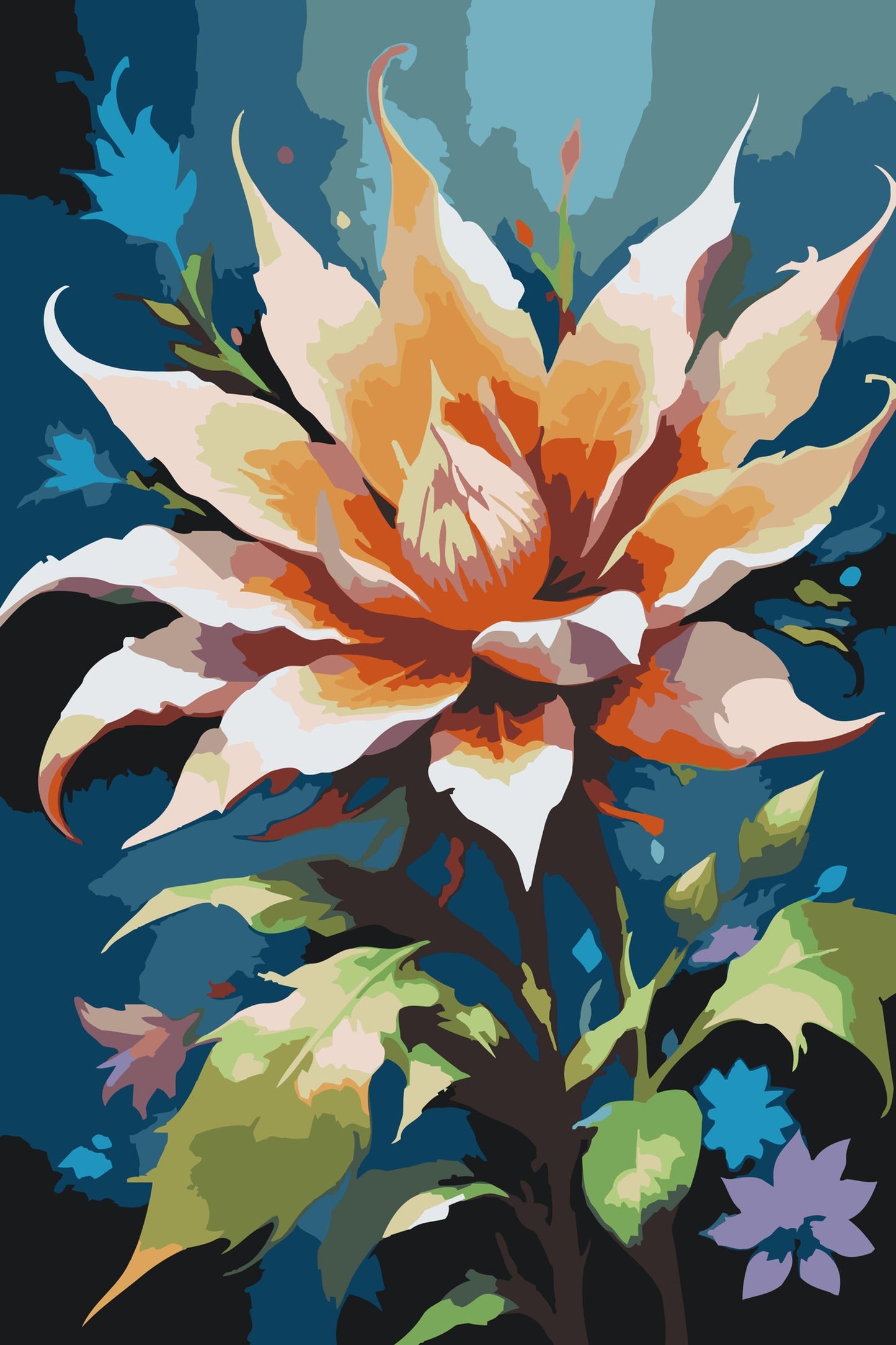 Paint by Numbers - Magisk blomst