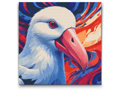 Diamond Painting - Albatros i nuancer af rød og blå