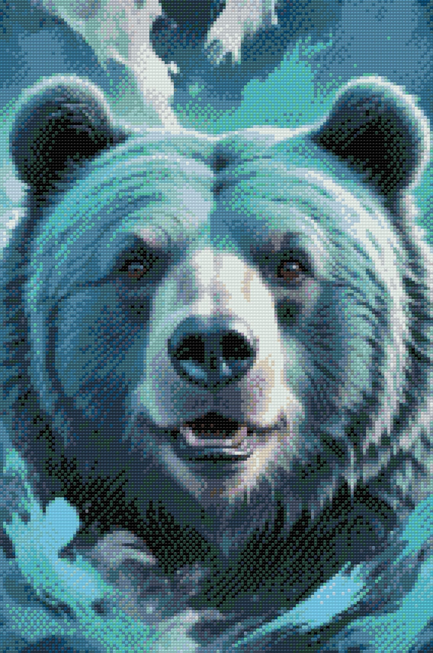 Diamond Painting - Bjørn i nuancer af mørk turkis