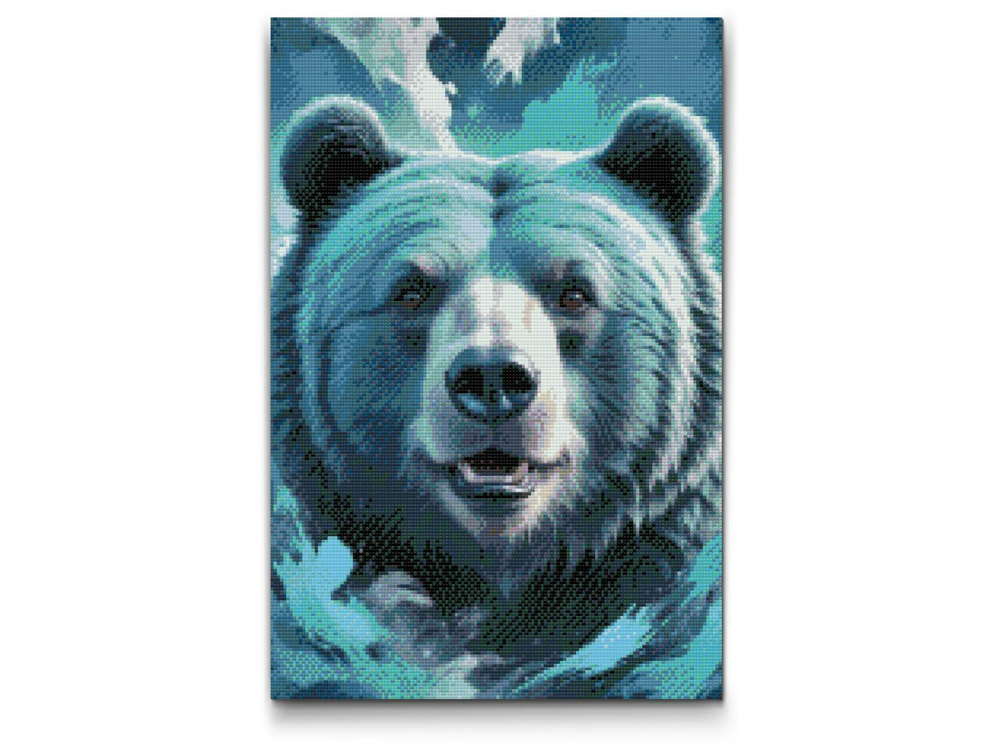 Diamond Painting - Bjørn i nuancer af mørk turkis