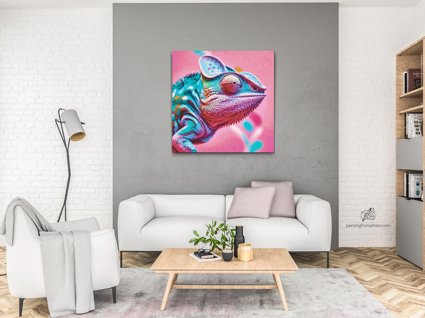 Diamond Painting - Kameleon i nuancer af pink