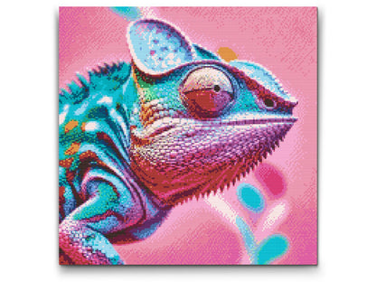 Diamond Painting - Kameleon i nuancer af pink
